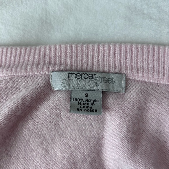 Mercer Street Small Baby pink Pearl Button Soft Cardigan Sweater Macys - Picture 4 of 5